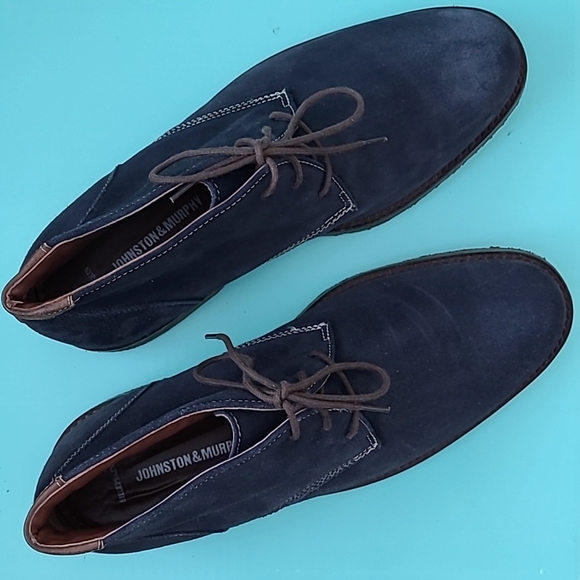 Johnston & Murphy boots Navy, dark blue, sheepskin, size 10 M, 1 time wearing - Picture 2 of 6